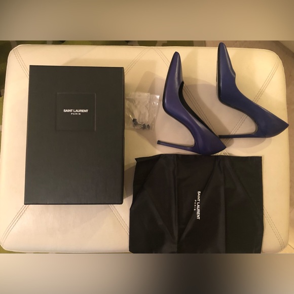NWT Saint Laurent Leather Stiletto Pumps - Picture 8 of 11